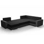 Voir la diapositive 3 : BEST MOBILIER Leslie - canapé panoramique d'angle réversible 7 places convertible avec coffre en tissu