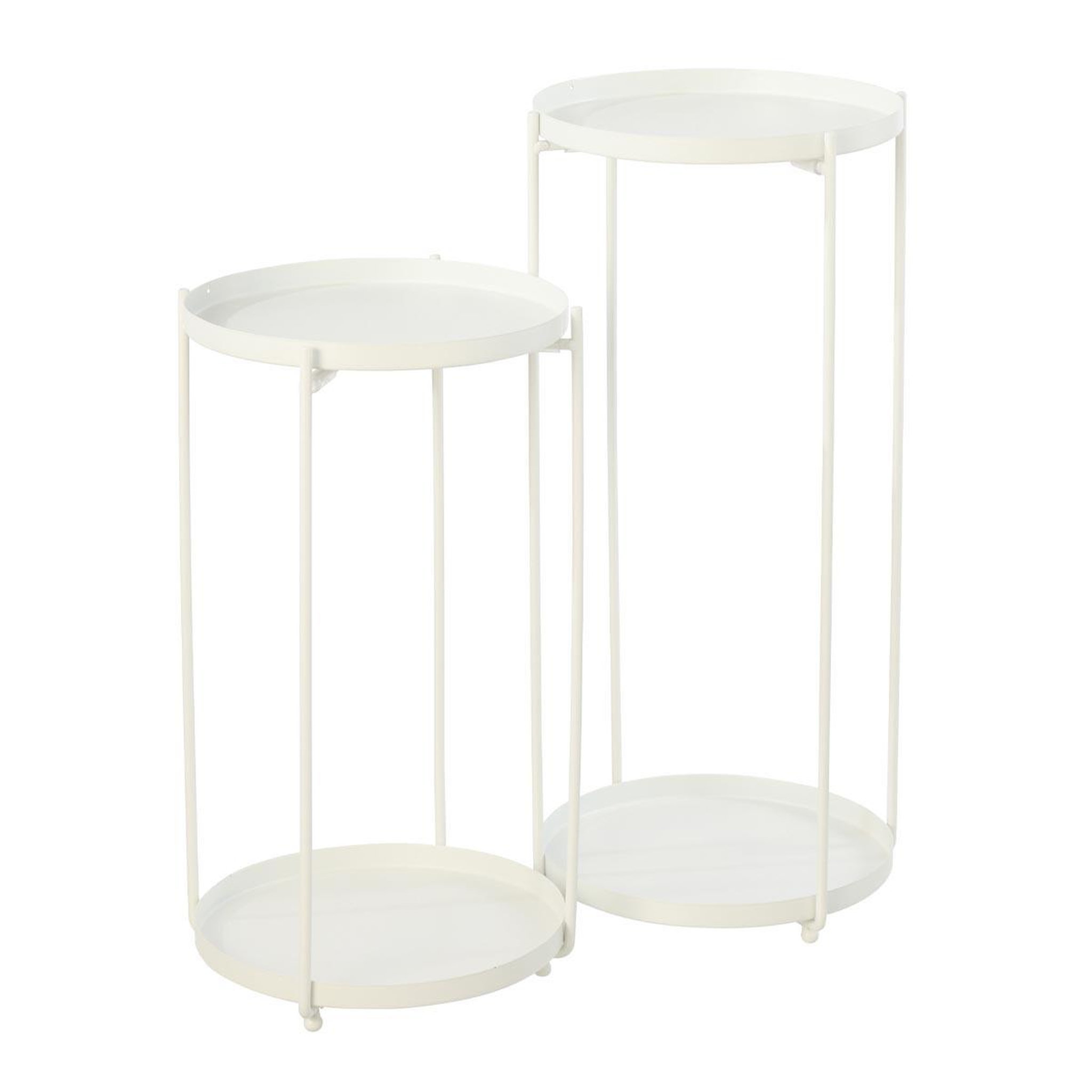 Voir la diapositive 2 : J-LINE Table d'appoint en métal  robt  46cm blanc