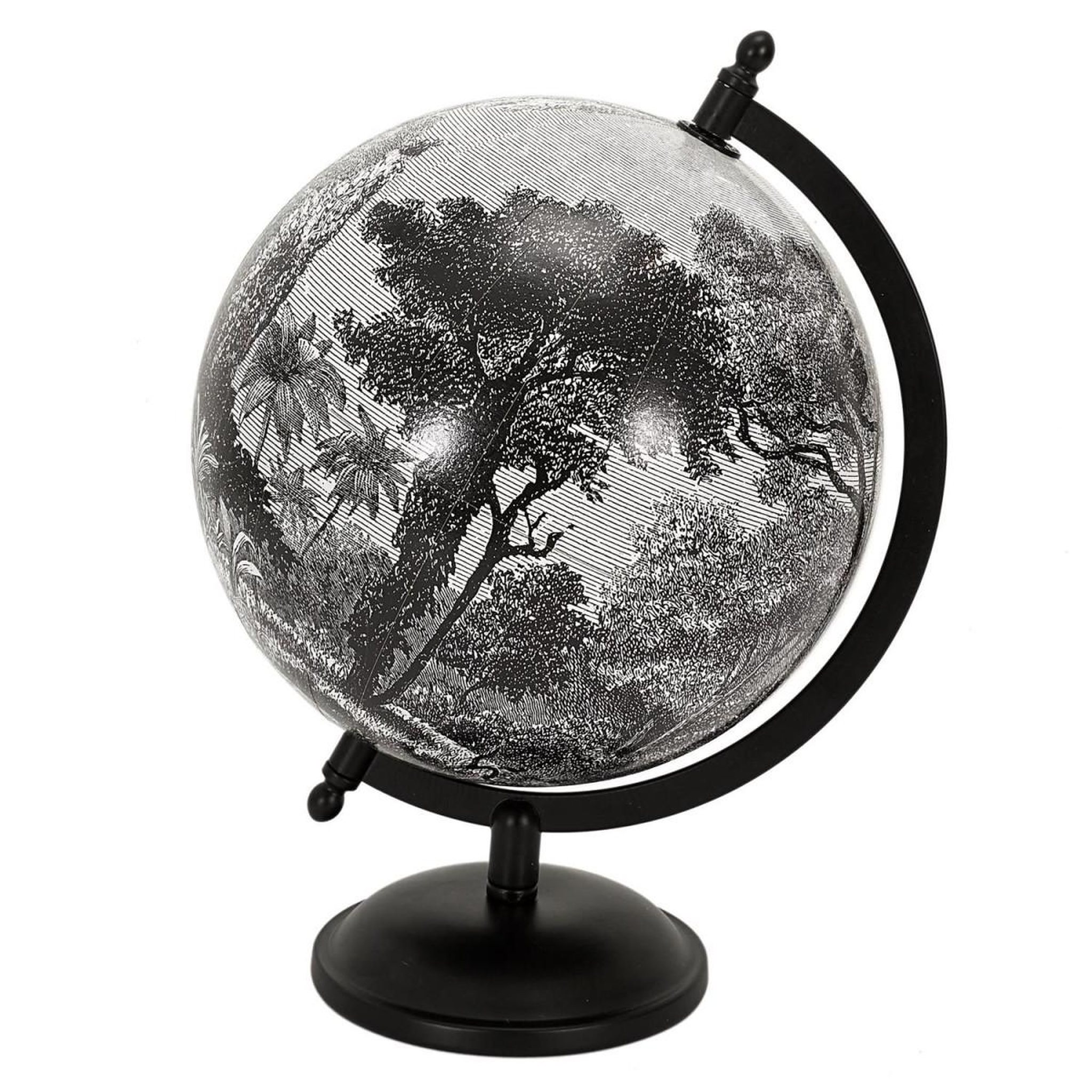The Home Deco Factory Globe terrestre  black forest  31cm noir & blanc