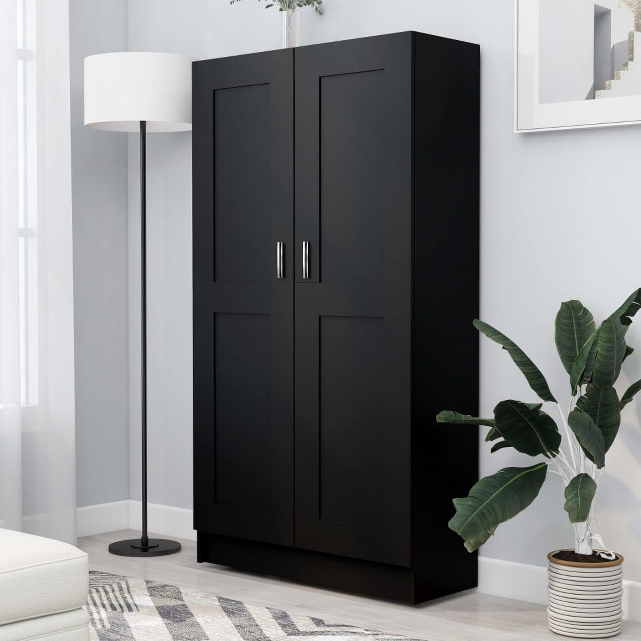 Voir la diapositive 1 : VIDAXL Bibliotheque Noir 82,5x30,5x150 cm Bois d'ingenierie