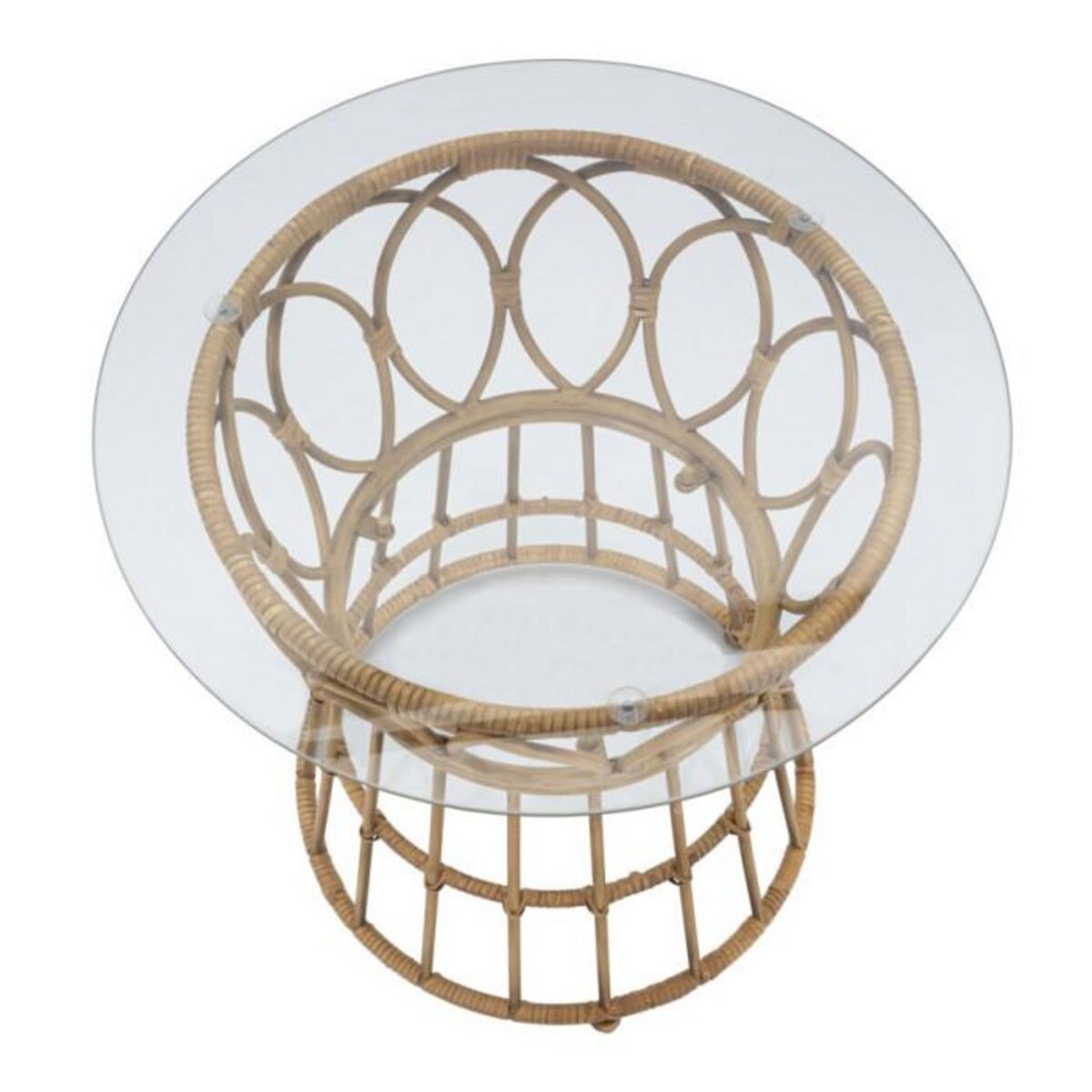 Paris Prix Table d'Appoint en Verre  Panama  50cm Naturel