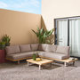Voir la diapositive 4 : SWEEEK Salon de jardin d'angle bois d'acacia et aluminium 5 places marron - Acalia