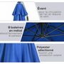 Voir la diapositive 6 : OUTSUNNY Parasol déporté octogonal inclinable rabattable diamètre 2,97 m parasol de jardin avec pied en croix bleu