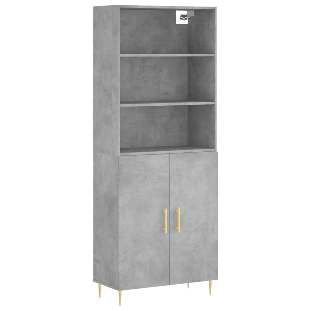VIDAXL Buffet haut Gris beton 69,5x34x180 cm Bois d'ingenierie