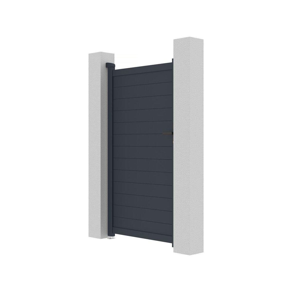 Habitat et Jardin Portillon aluminium  Marc  - 101.2 x 180.9 cm - Gris