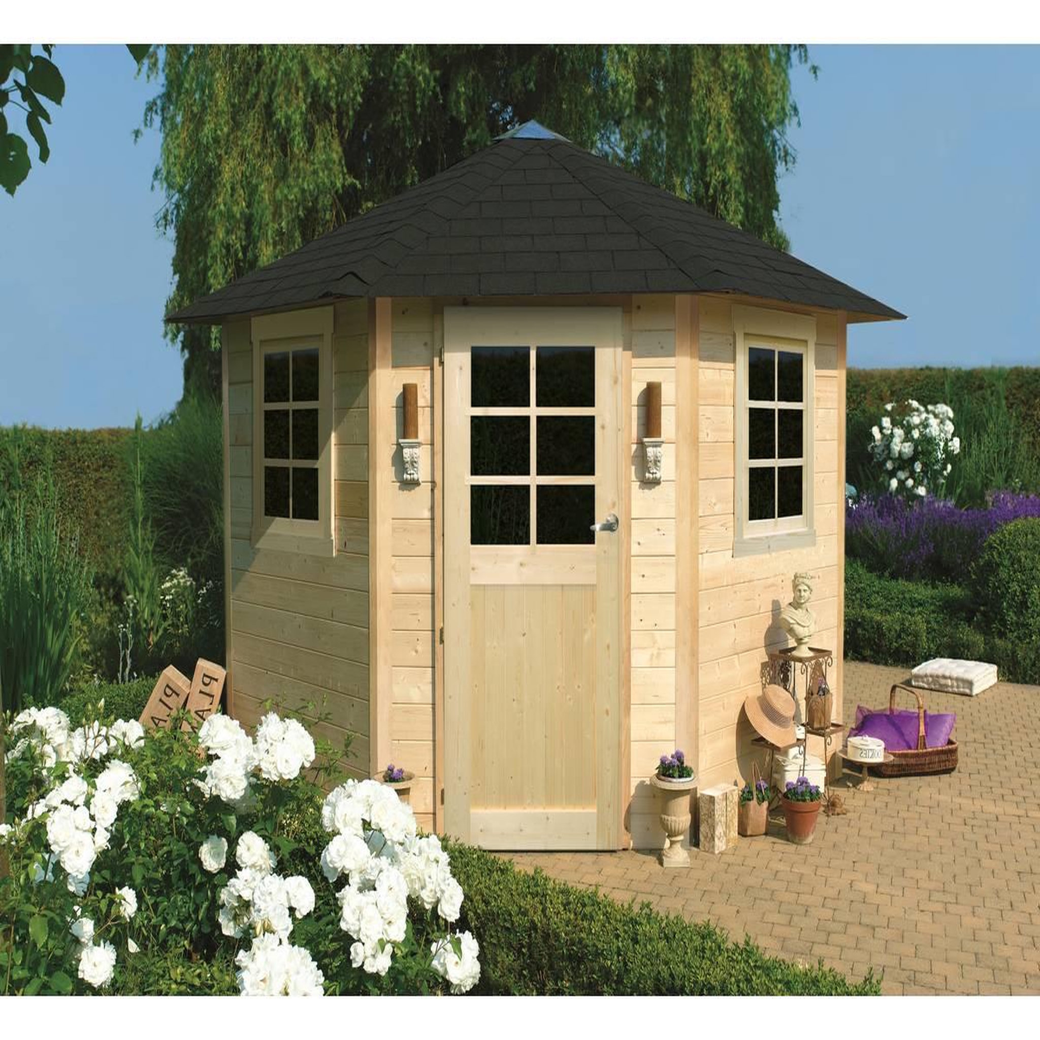 Voir la diapositive 2 : Habitat et Jardin Abri jardin bois  Nancy  - 5.70 m2 - 2.55 x 2.55 x 2.75 m - 28 mm