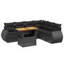 Voir la diapositive 2 : VIDAXL Salon de jardin 7 pcs avec coussins noir resine tressee