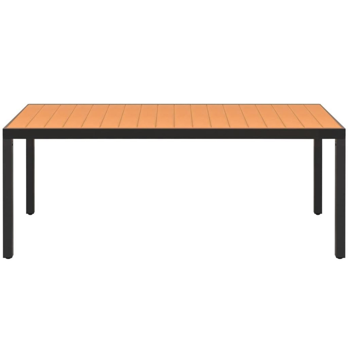 VIDAXL Table de jardin Marron 185 x 90 x 74 cm Aluminium et WPC