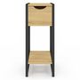 Voir la diapositive 3 : ID MARKET Lot de 2 tables de chevet DETROIT 1 tiroir avec tablette gain de place bois et métal noir design industriel