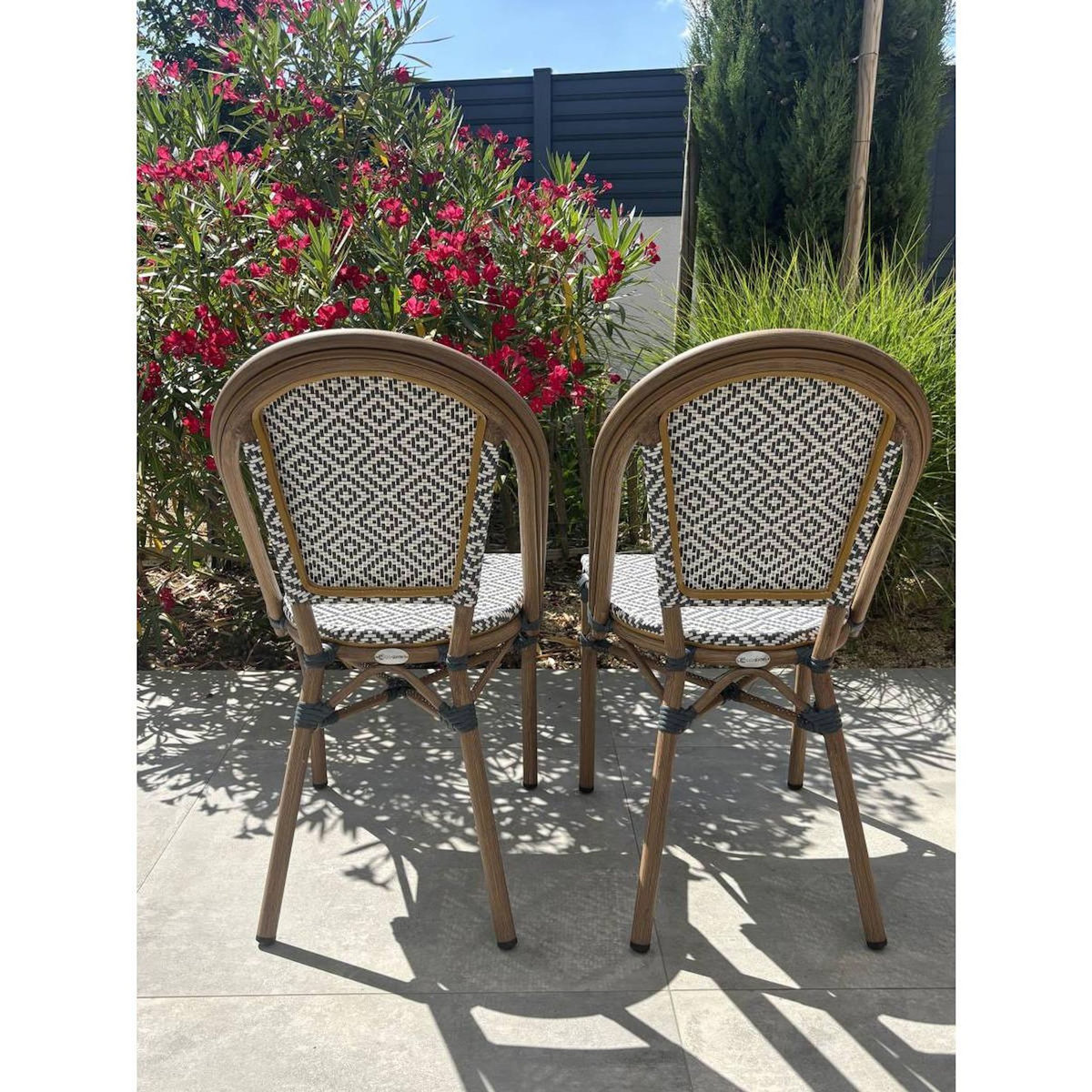 Paris Prix Lot de 2 Chaises de Jardin Empilable  Bistro  87cm Bleu