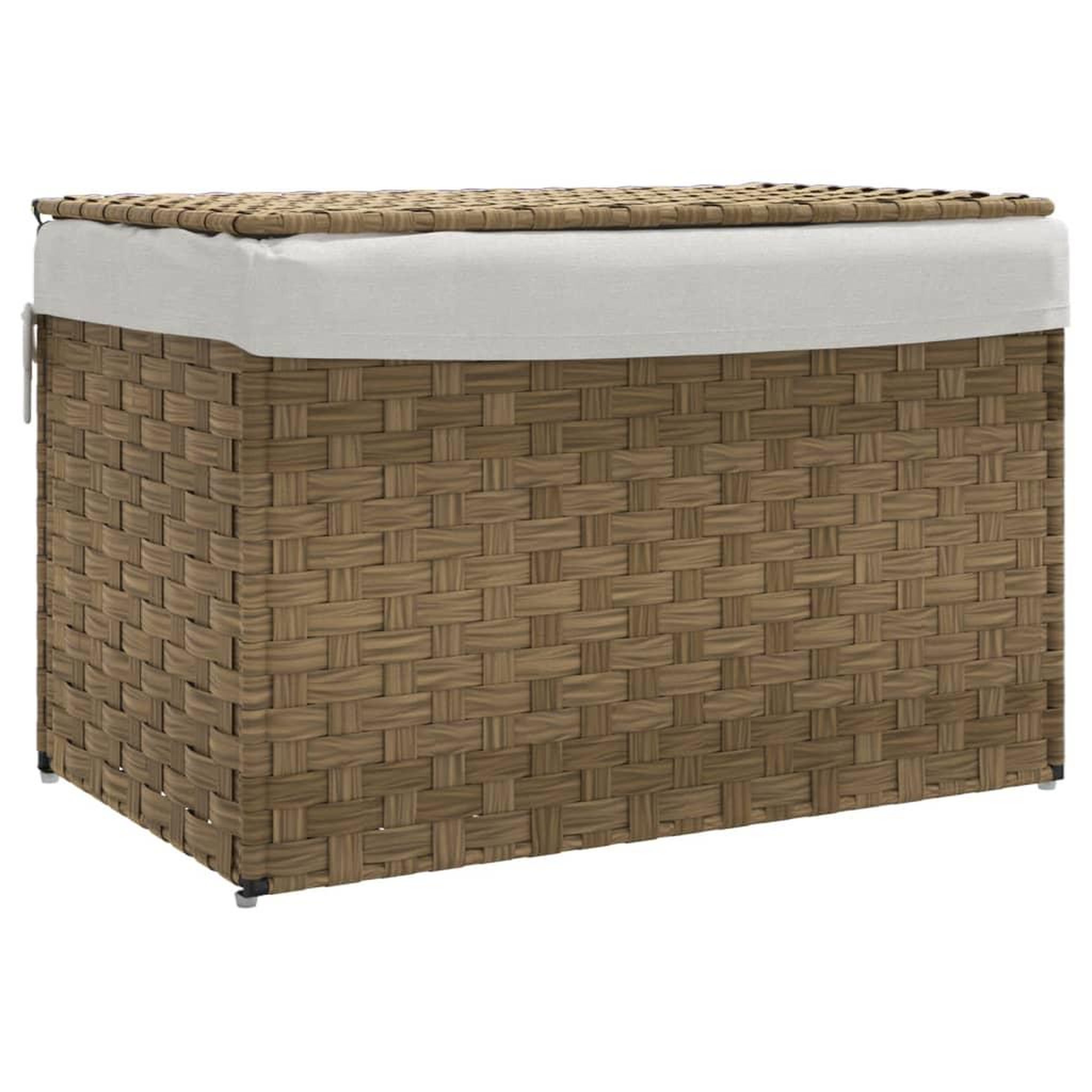 Voir la diapositive 2 : VIDAXL Panier a linge avec couvercle 55,5x35x34 cm resine tressee