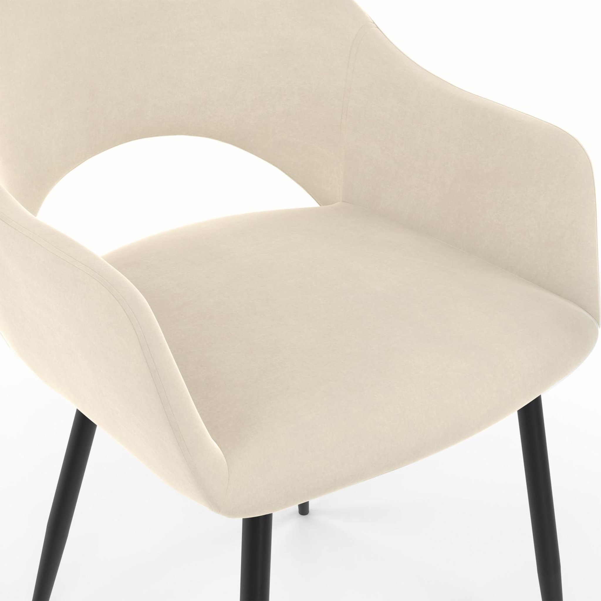 Voir la diapositive 6 : ID MARKET Lot de 2 chaises de salle à manger, fauteuils de table clara en velours crème