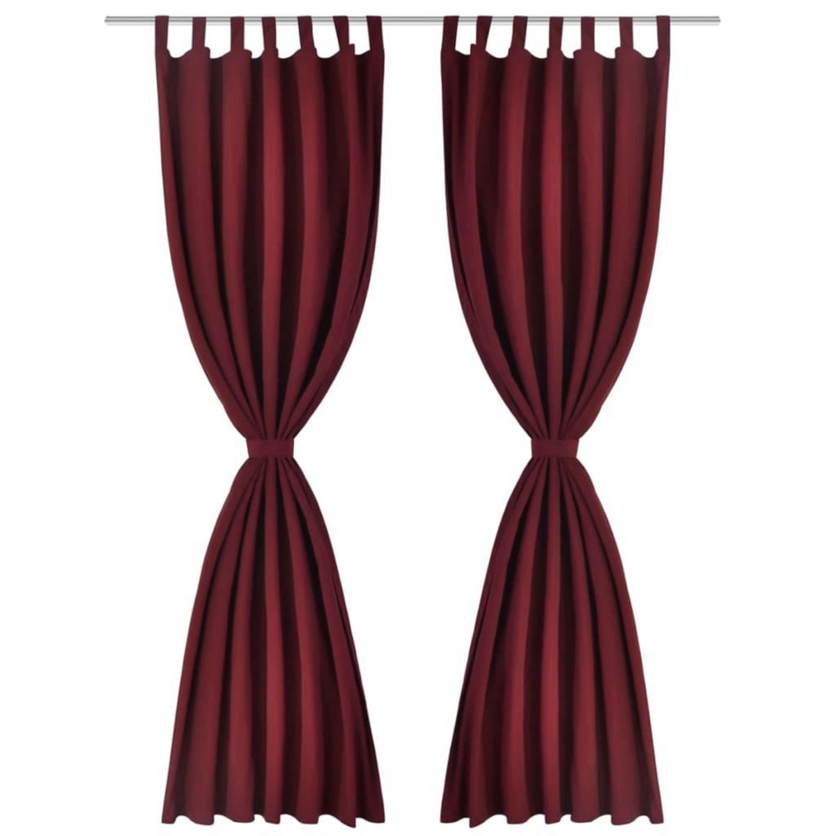VIDAXL 2 pcs Rideau a Passant Micro Satin Bordeaux 140 x 245 cm
