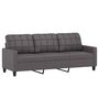 Voir la diapositive 4 : VIDAXL Canape 3 places avec oreillers decoratifs gris 180cm similicuir