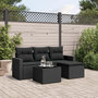 Voir la diapositive 1 : VIDAXL Salon de jardin 5 pcs avec coussins noir resine tressee