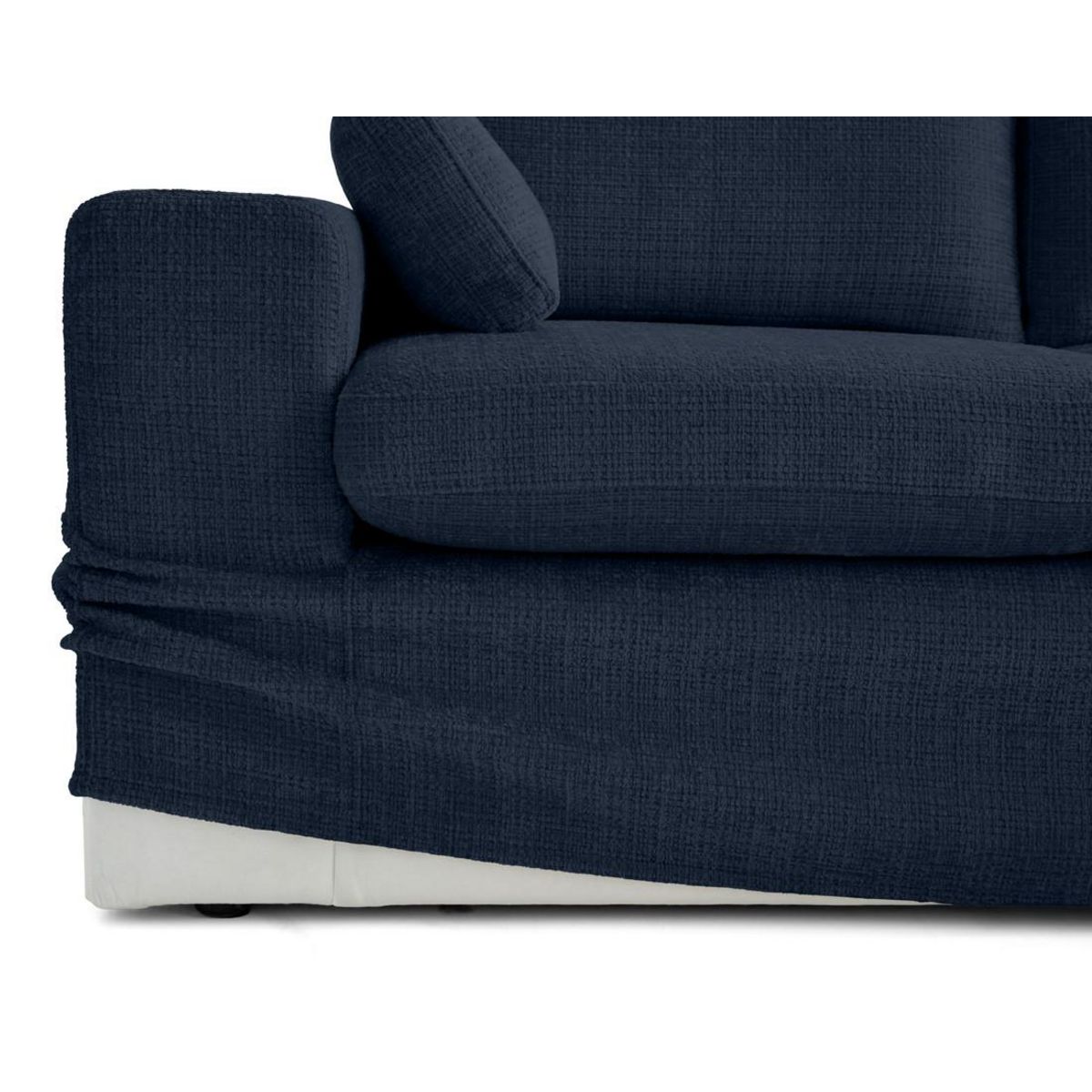 LISA DESIGN Calgary - canapé d'angle déhoussable et modulable 3 places + 1 pouf en velours texturé