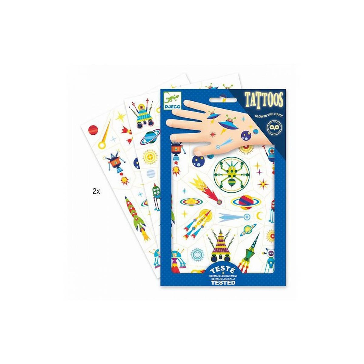 Djeco Tatouage phospho Space Oddity