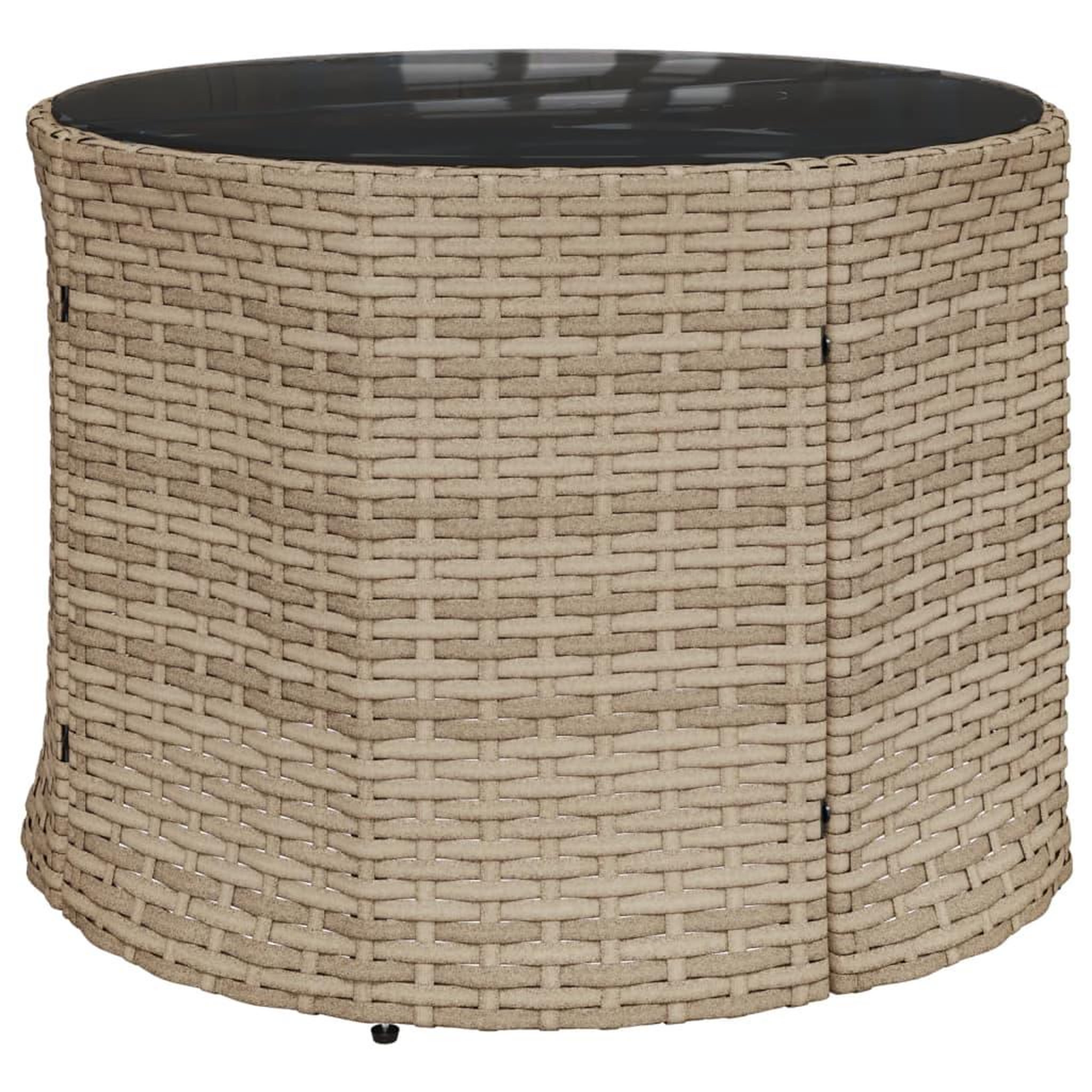 Voir la diapositive 5 : VIDAXL Canape de jardin table coussins demi-rond beige resine tressee