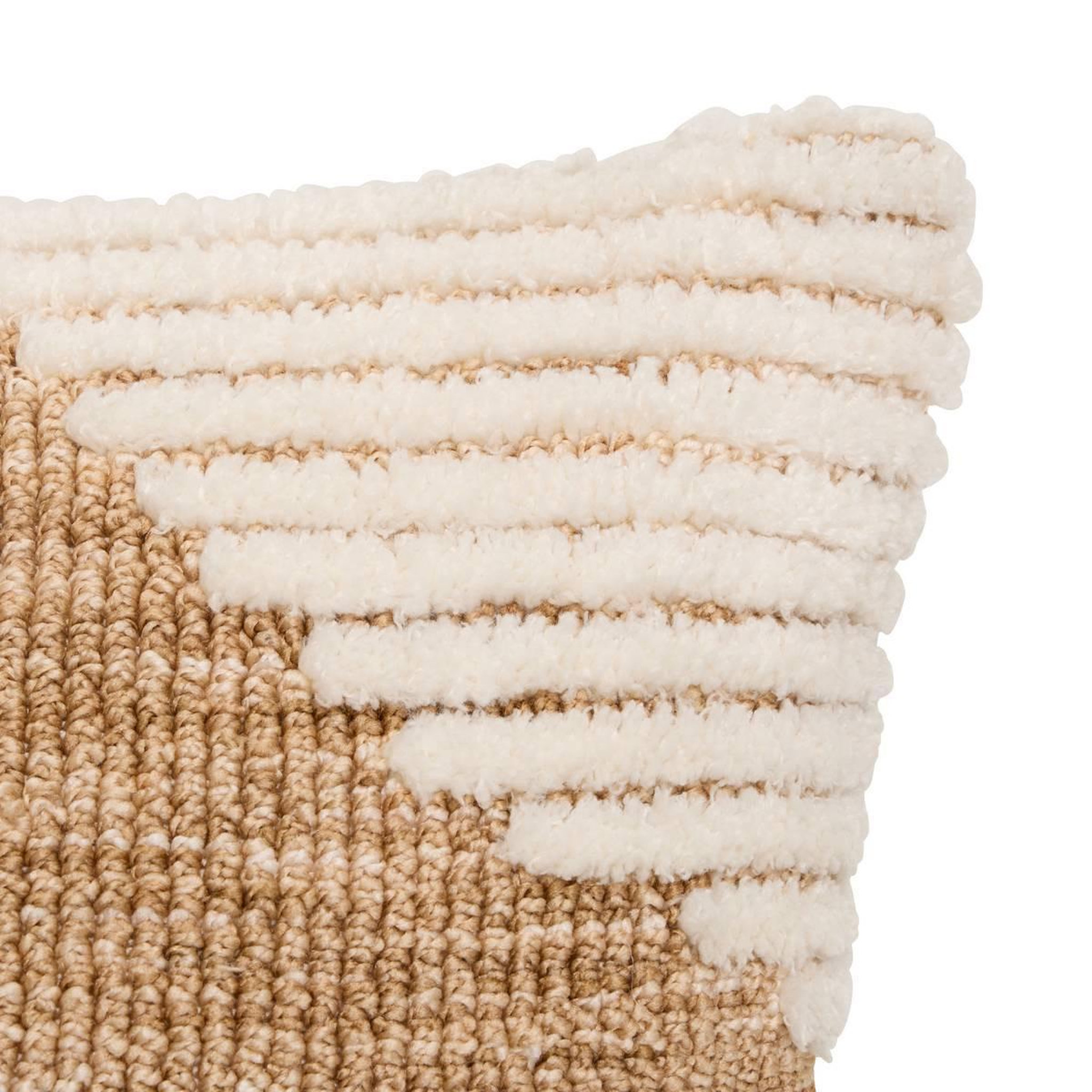 Voir la diapositive 2 : ATMOSPHERA Coussin déco en relief  loomia  40x40cm beige lin