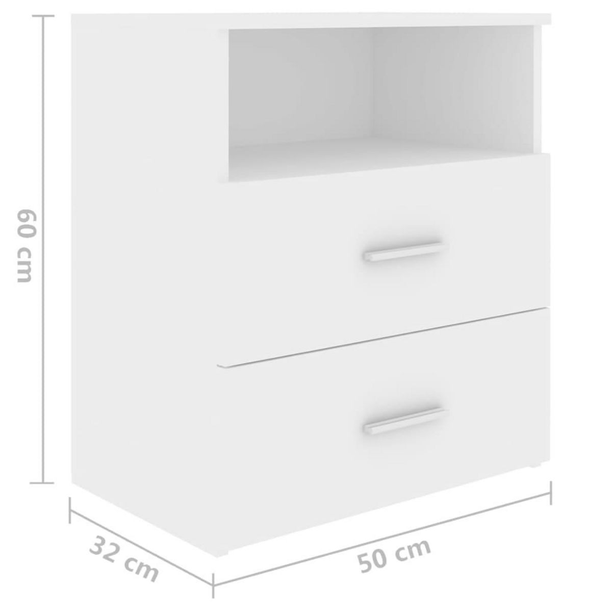 VIDAXL Tables de chevet 2 pcs Blanc 50x32x60 cm