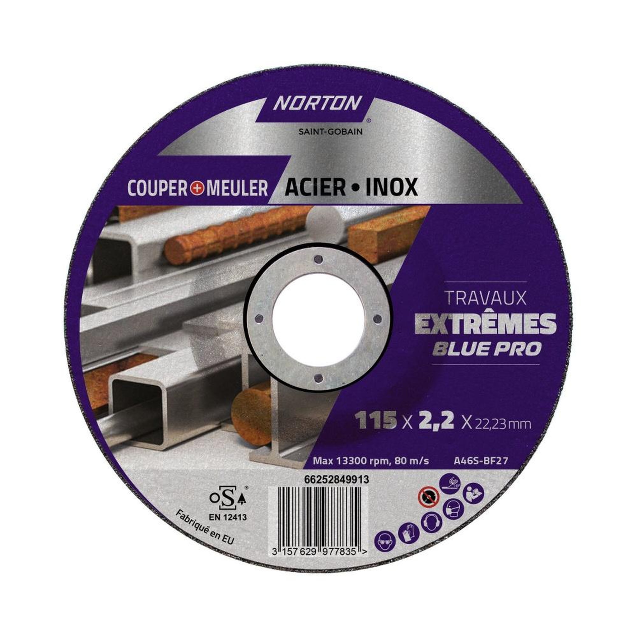 Norton Disque tronc acier/inox NORTON 125x2,2