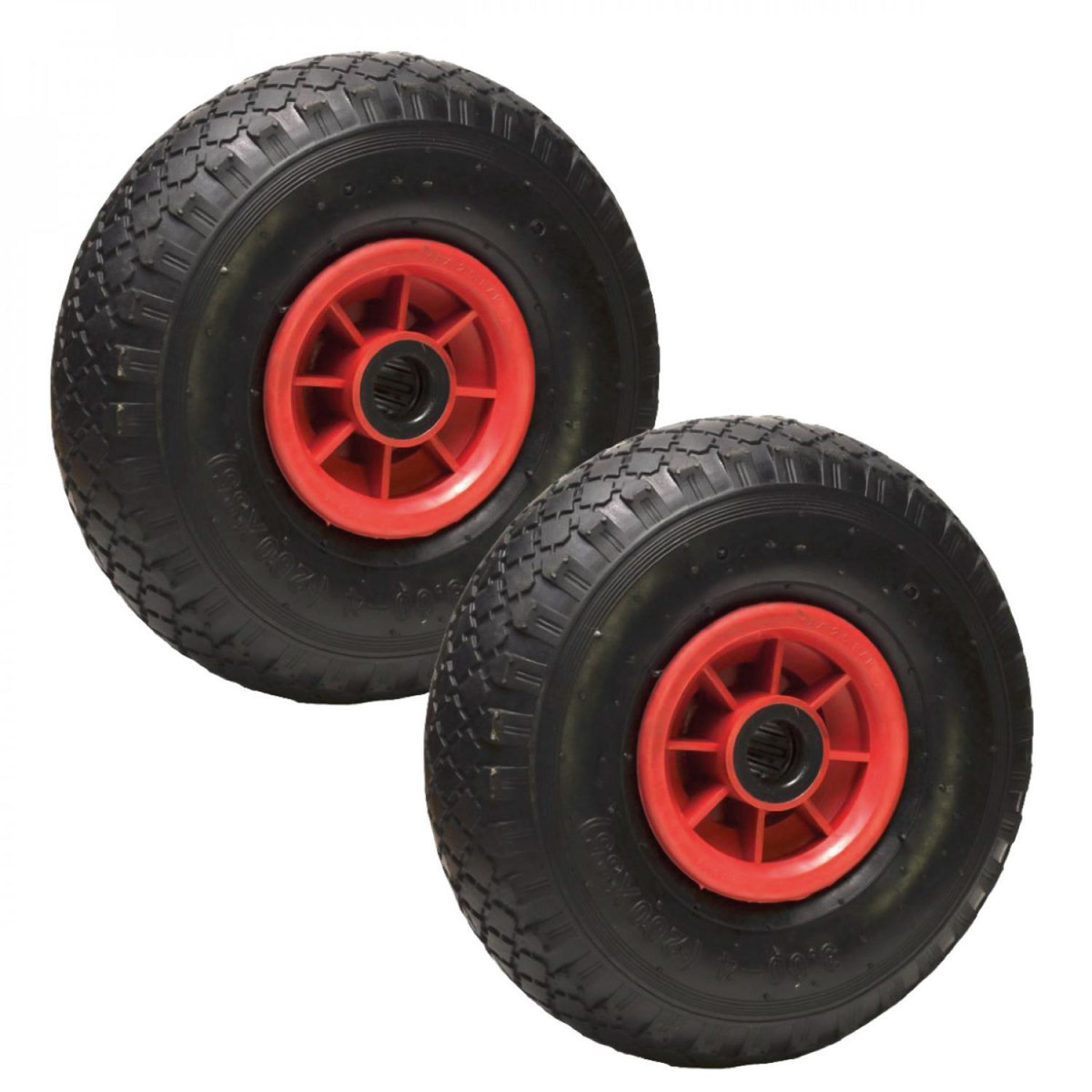 LINXOR Lot de 2 roues gonflables pour chariot 26 x 8.5  cm - Axe 25 mm