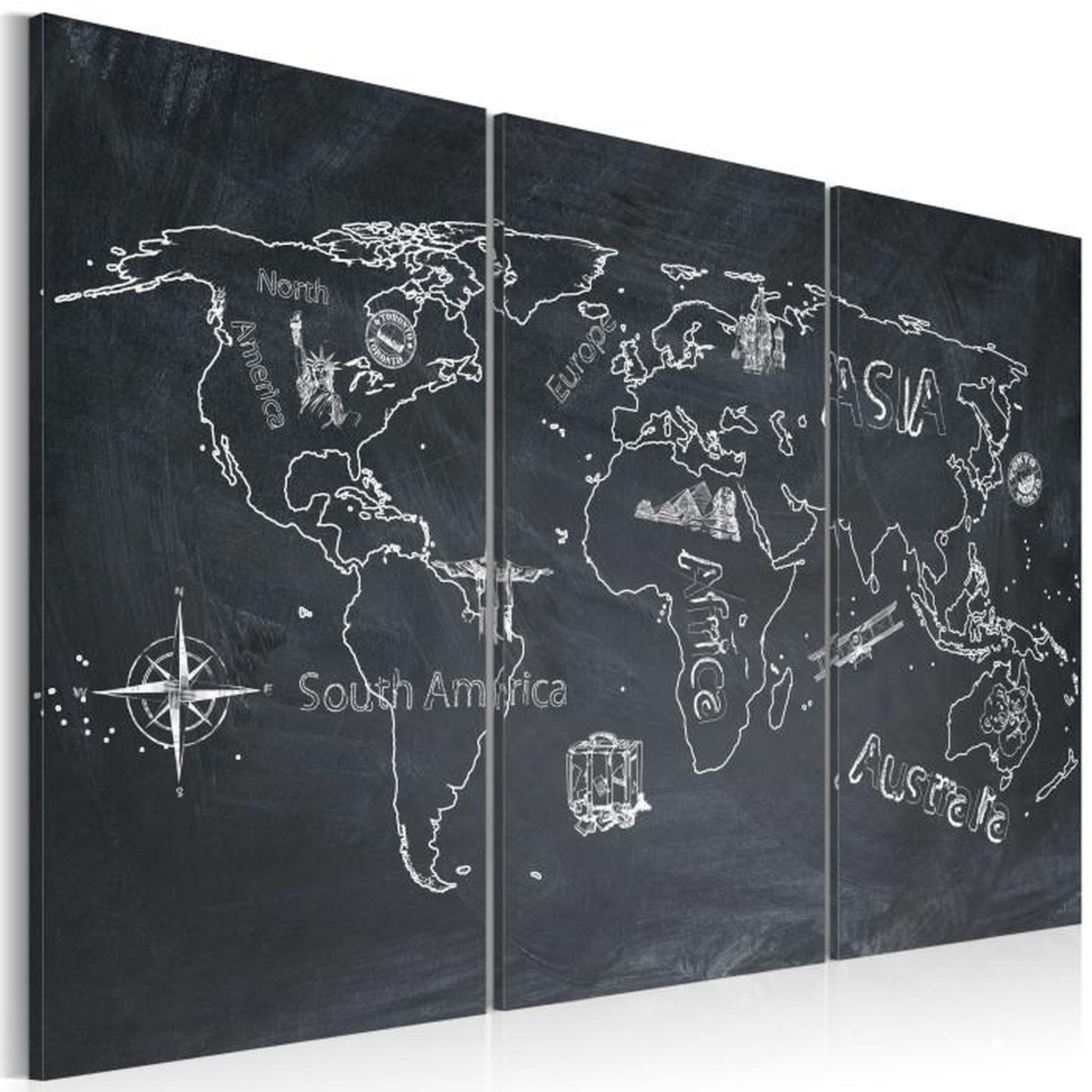 Paris Prix Tableau 3 Panneaux  Les Voyages Forment la Jeunesse. Coloris disponibles : Multicolore