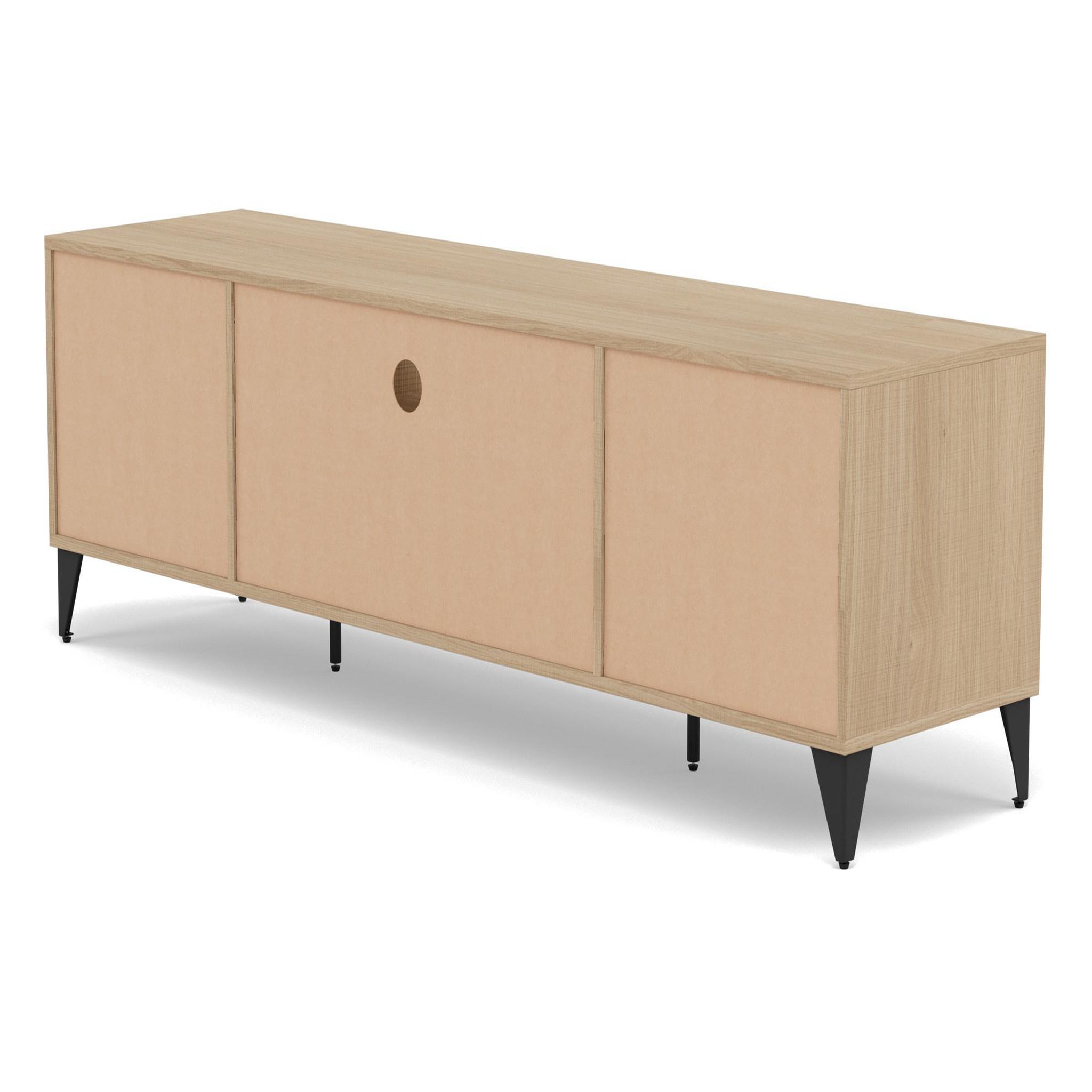 Voir la diapositive 6 : BEST MOBILIER Tribeca - meuble tv - effet bois et métal noir - 2 portes et 1 tiroir - 160 cm