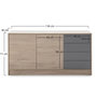 Voir la diapositive 3 : VS VENTA-STOCK Buffet Panama 4 tiroirs, 2 Portes, Couleur Bois et Gris, 136 cm Largeur