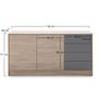 Voir la diapositive 3 : VS VENTA-STOCK Buffet Panama 4 tiroirs, 2 Portes, Couleur Bois et Gris, 136 cm Largeur