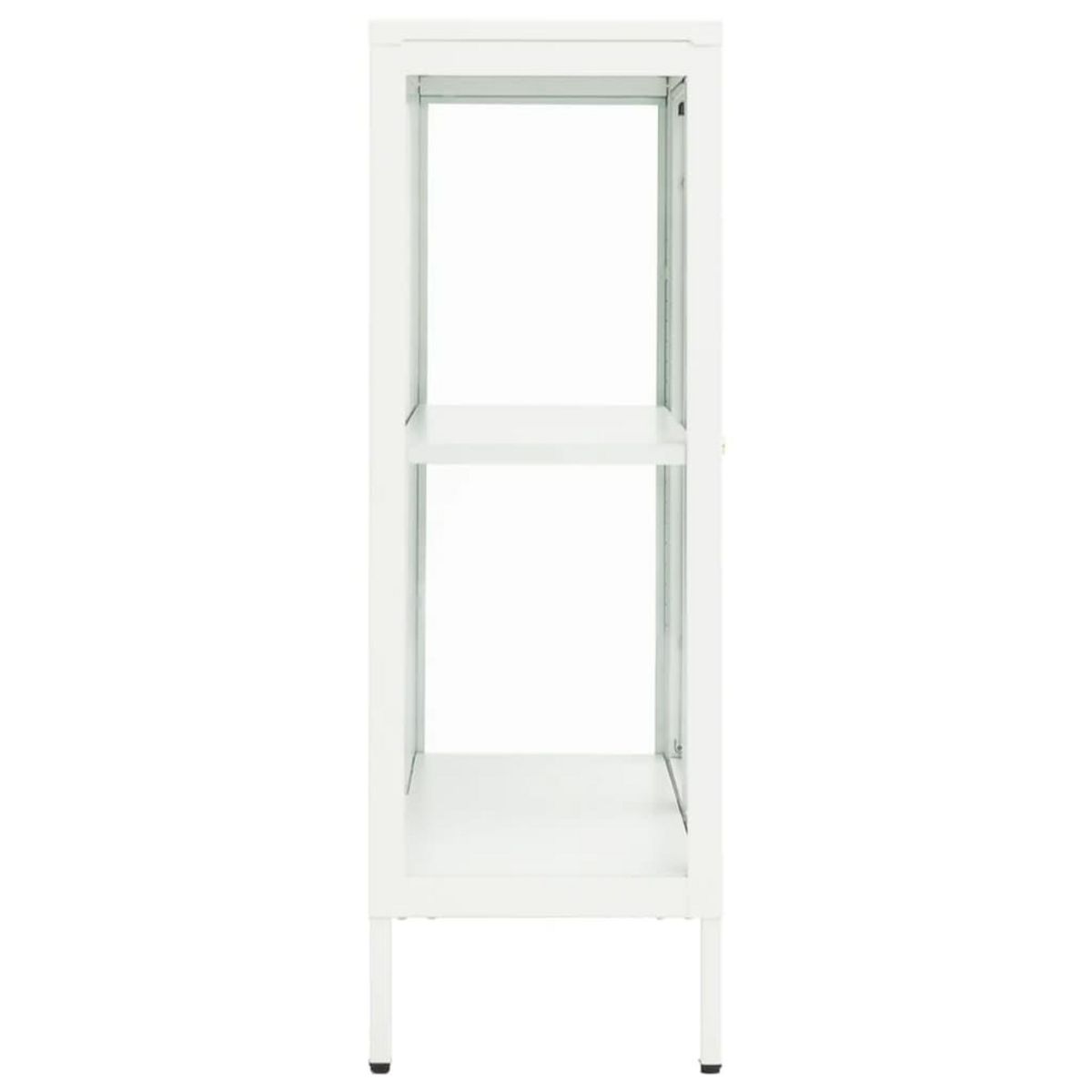 VIDAXL Buffet Blanc 75x35x105 cm Acier et verre