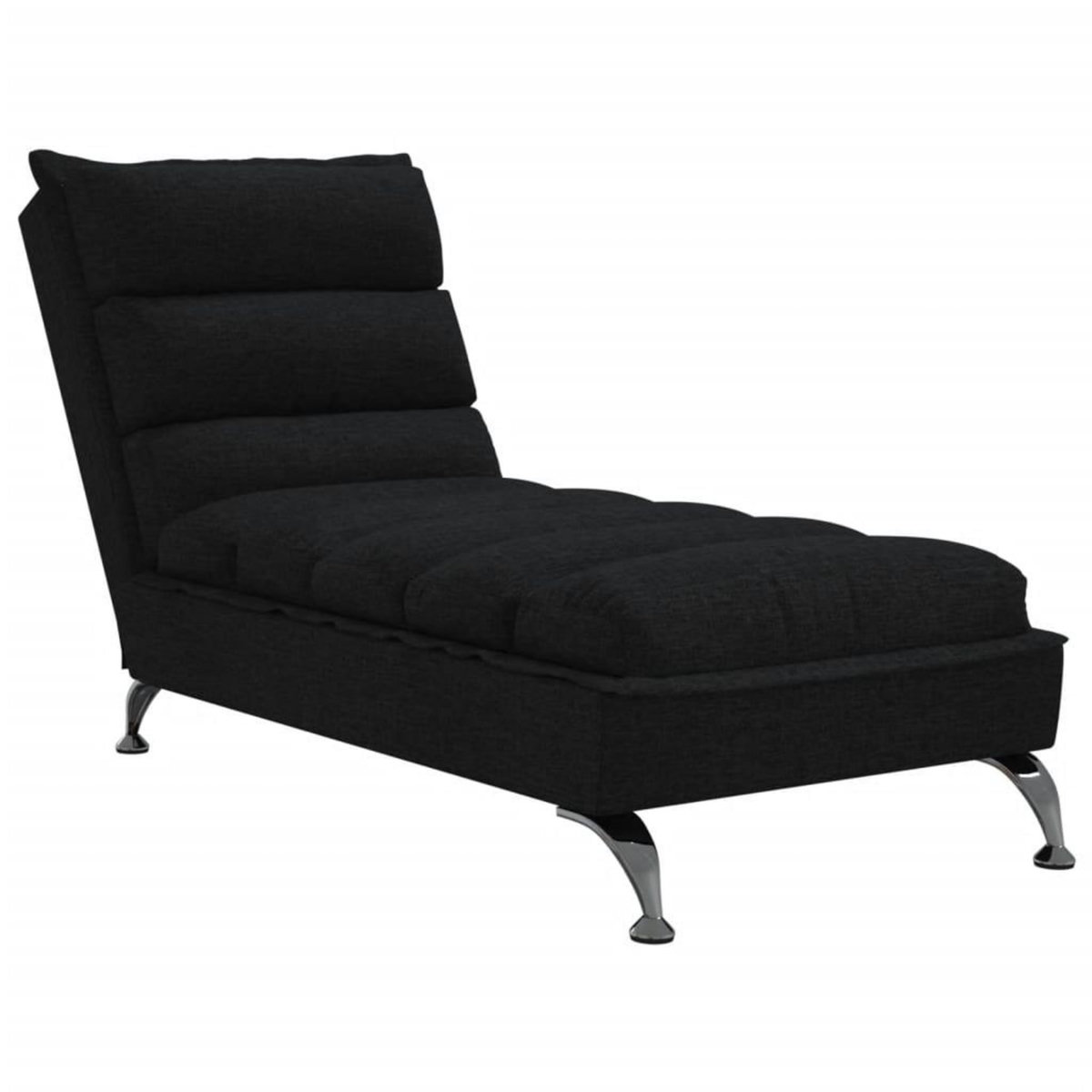 VIDAXL Chaise longue avec coussins noir tissu