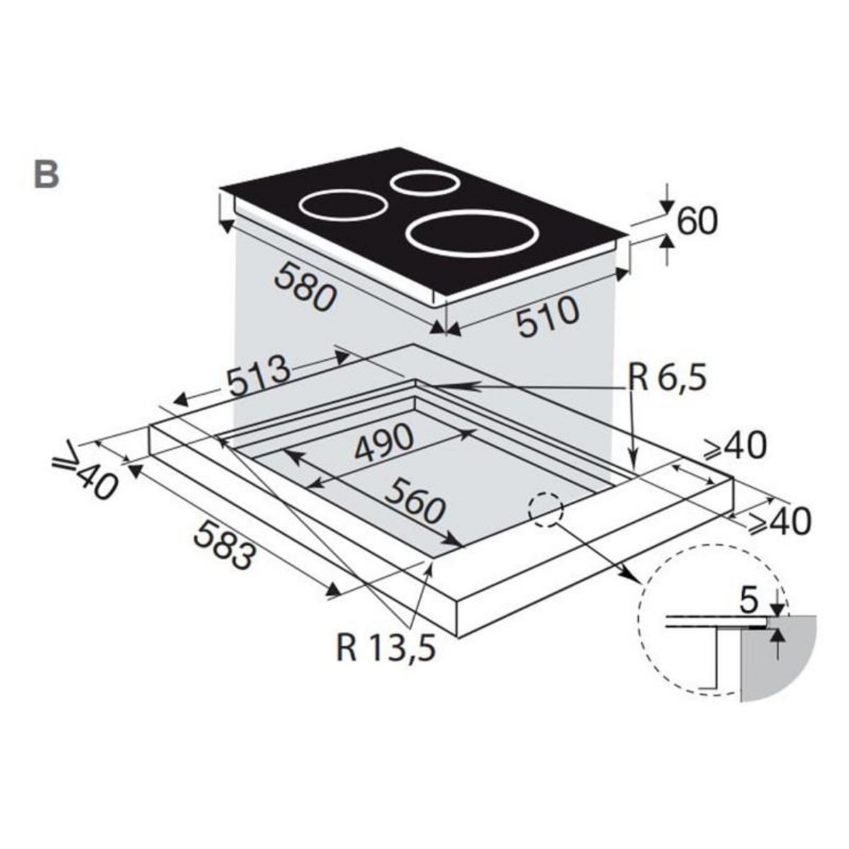 De Dietrich Plaque induction De Dietrich DTI3683BP