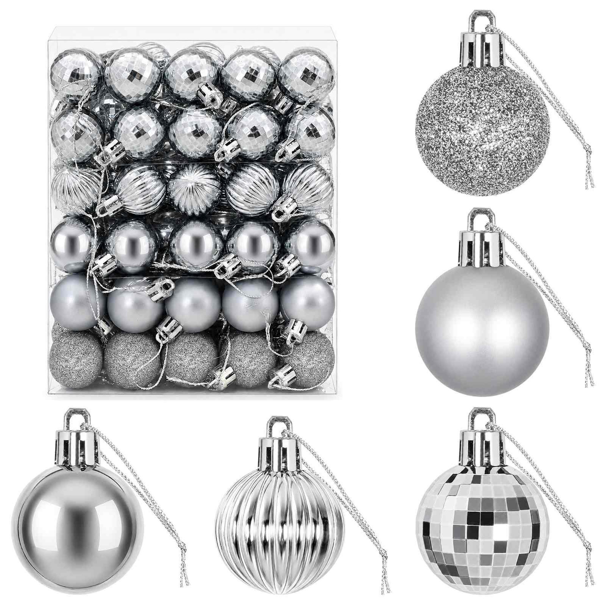VIDAXL Ensemble de boules de Noël 150 pc Gris Diam. 3 cm Polystyrene