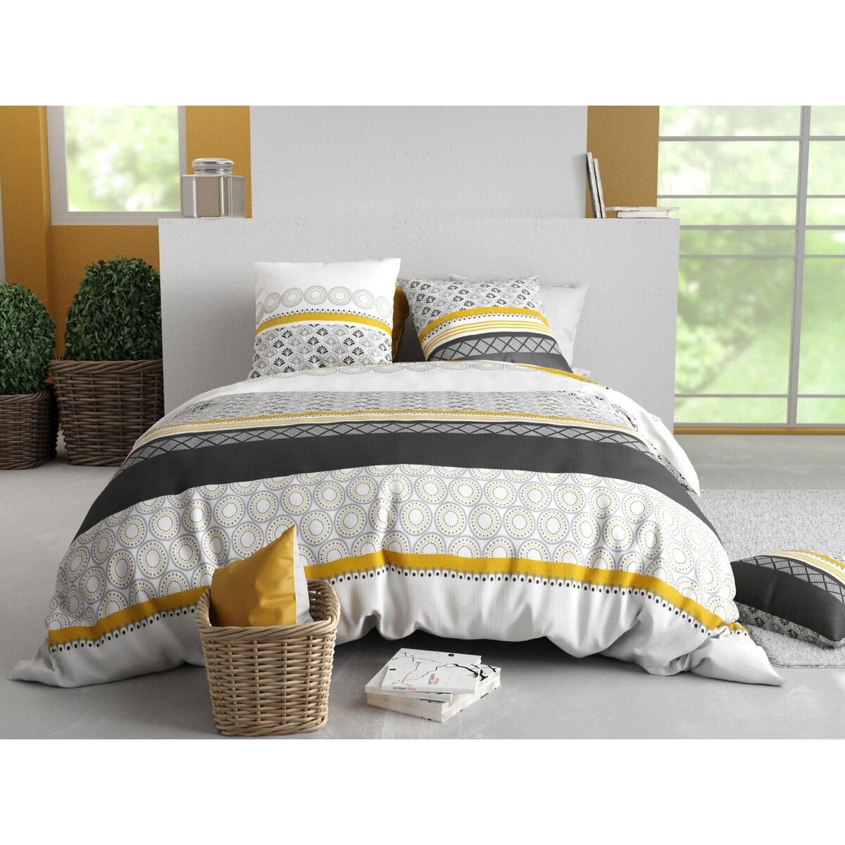 ATELIER DU COTON Parure housse de couette 100% coton 57fils spira