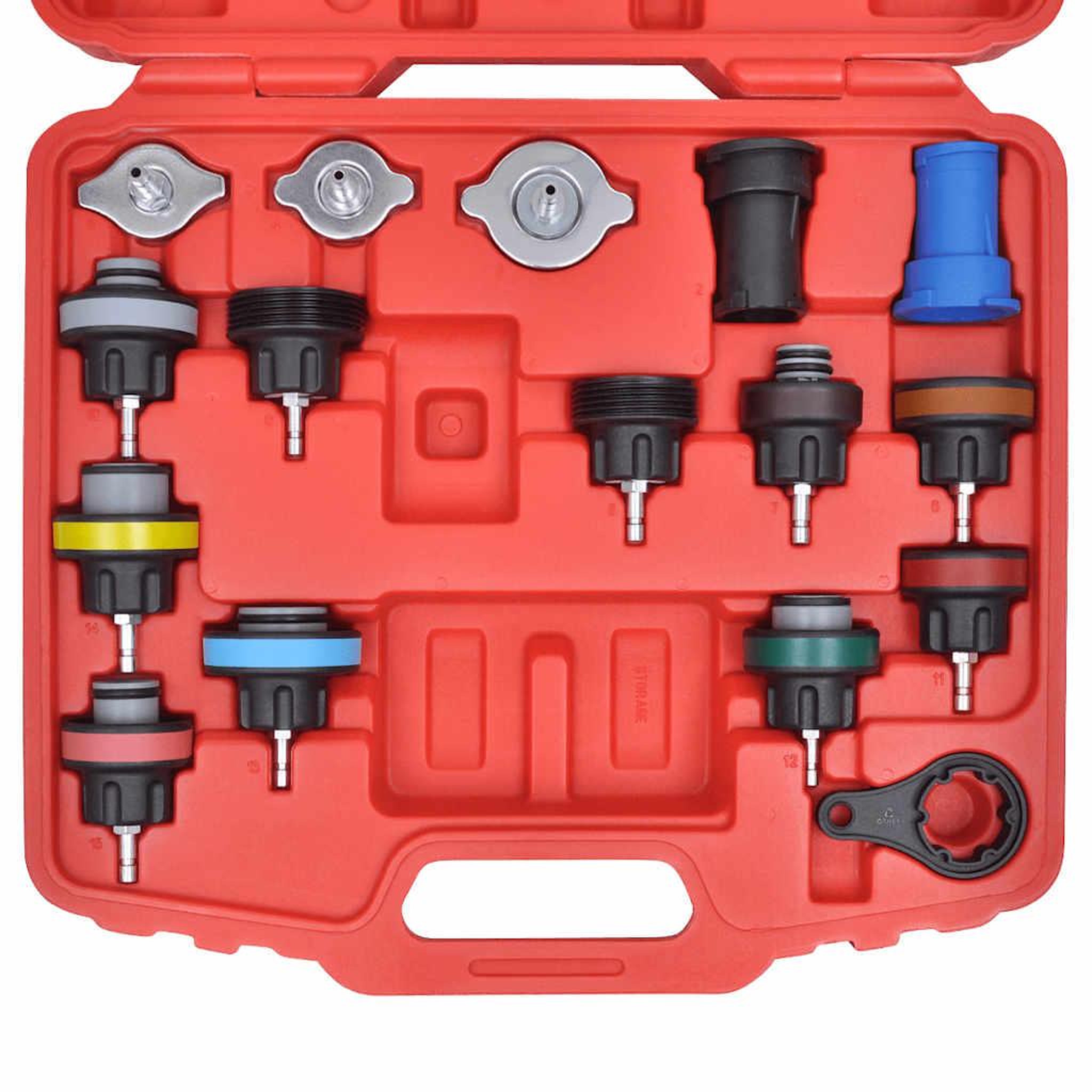 Voir la diapositive 4 : VIDAXL Kit de testeur de pression du radiateur 18 pcs