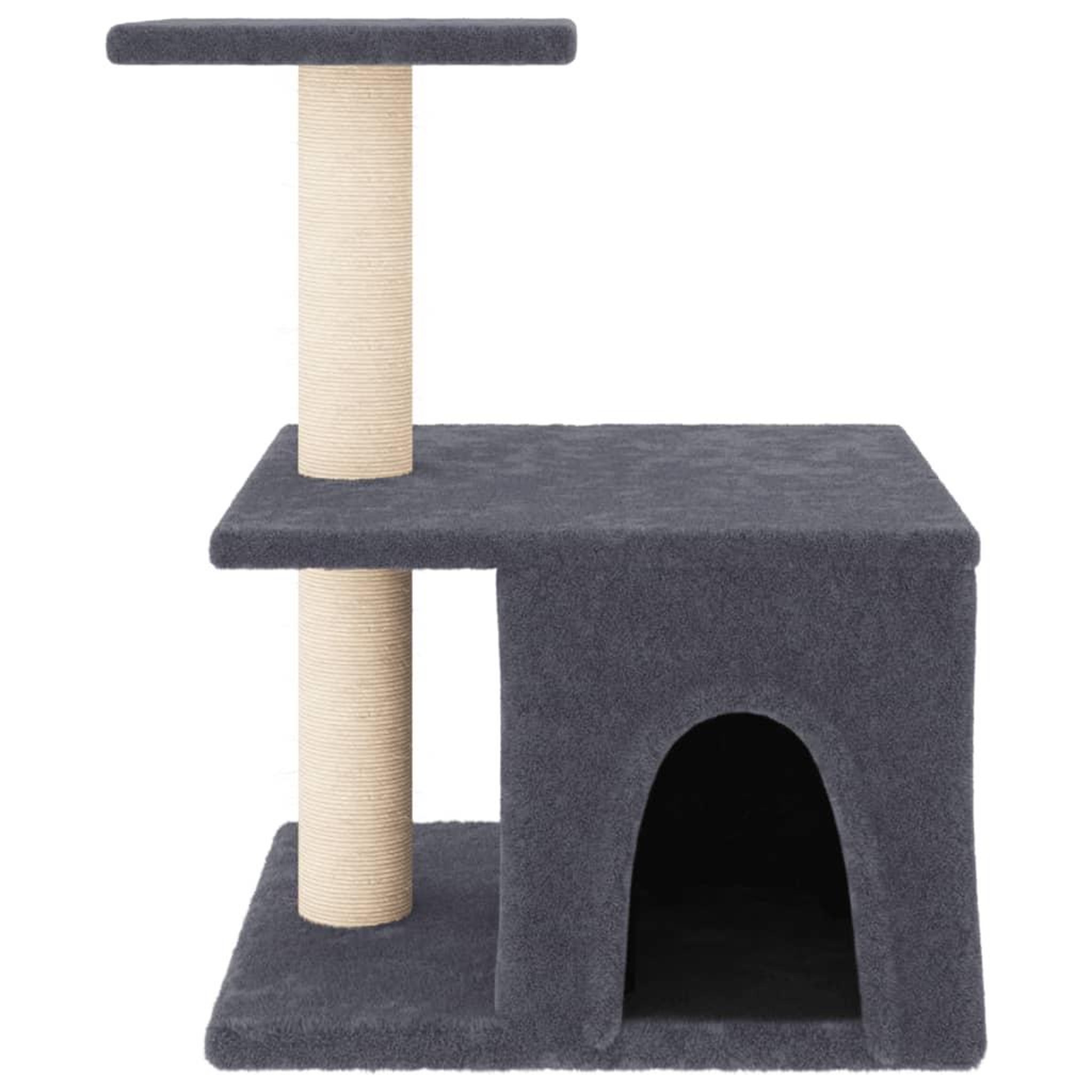 Voir la diapositive 3 : VIDAXL Arbre a chat avec griffoirs en sisal gris fonce 48 cm