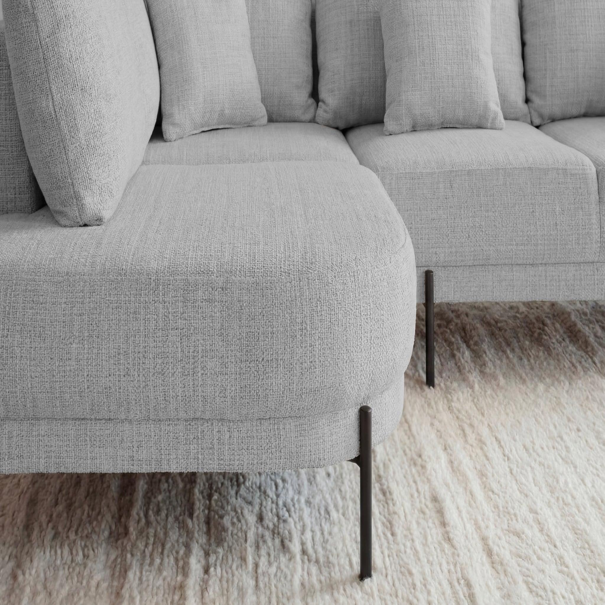 Voir la diapositive 5 : CASANOVA PARIS Bianca - canapé d'angle tissu chenille 4 places