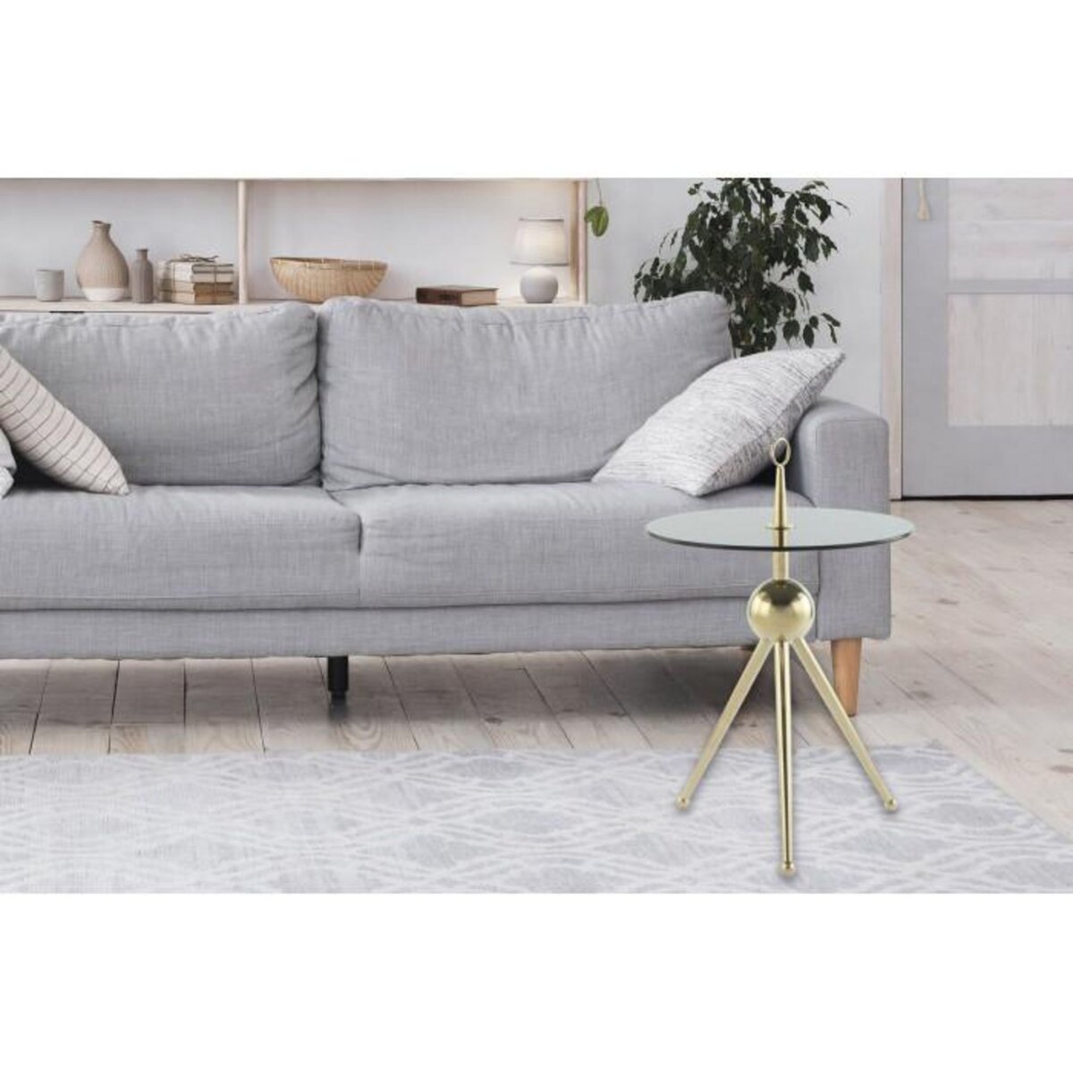 Paris Prix Table d'Appoint Design  Rodriga  53cm Or & Gris