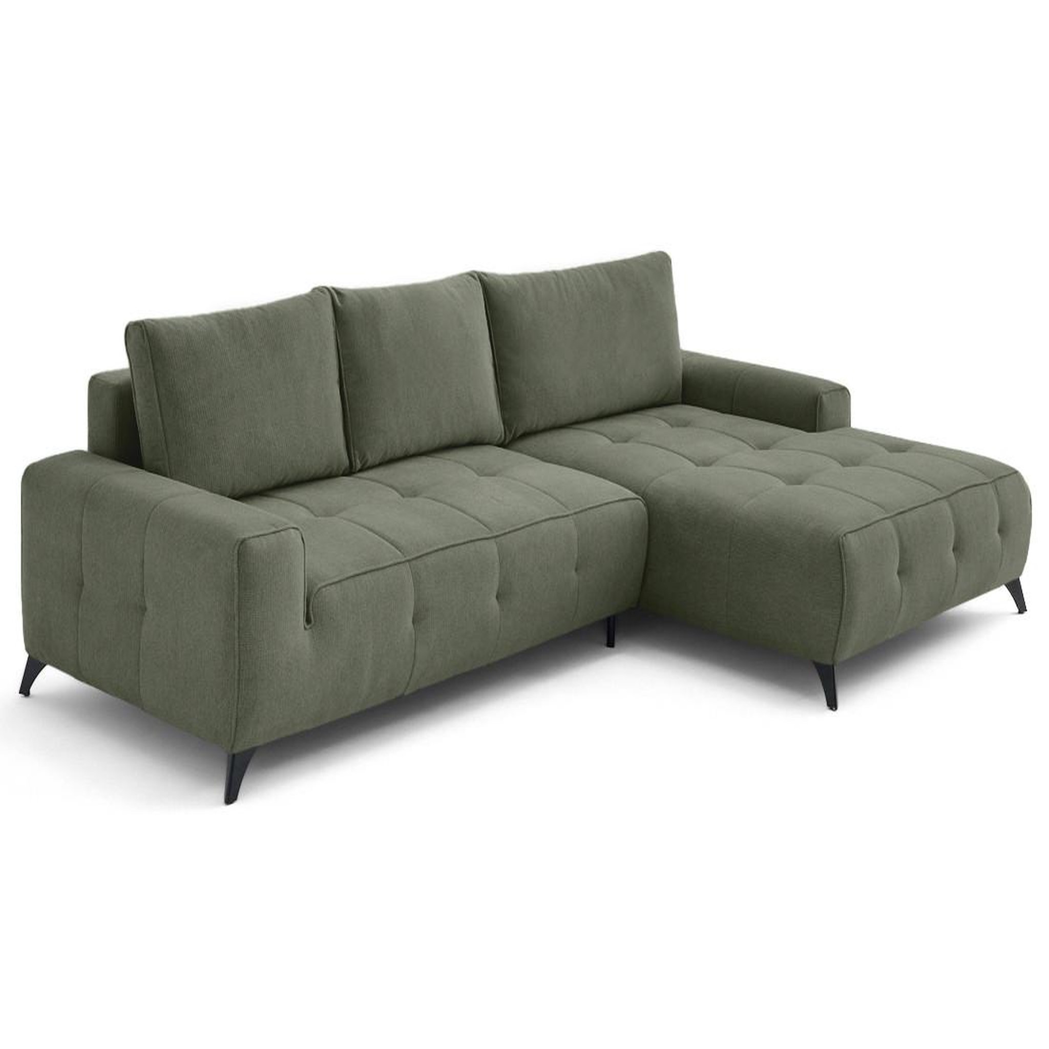 Voir la diapositive 3 : LISA DESIGN Rimini - canapé d'angle droit 4 places convertible avec coffre en tissu texturé