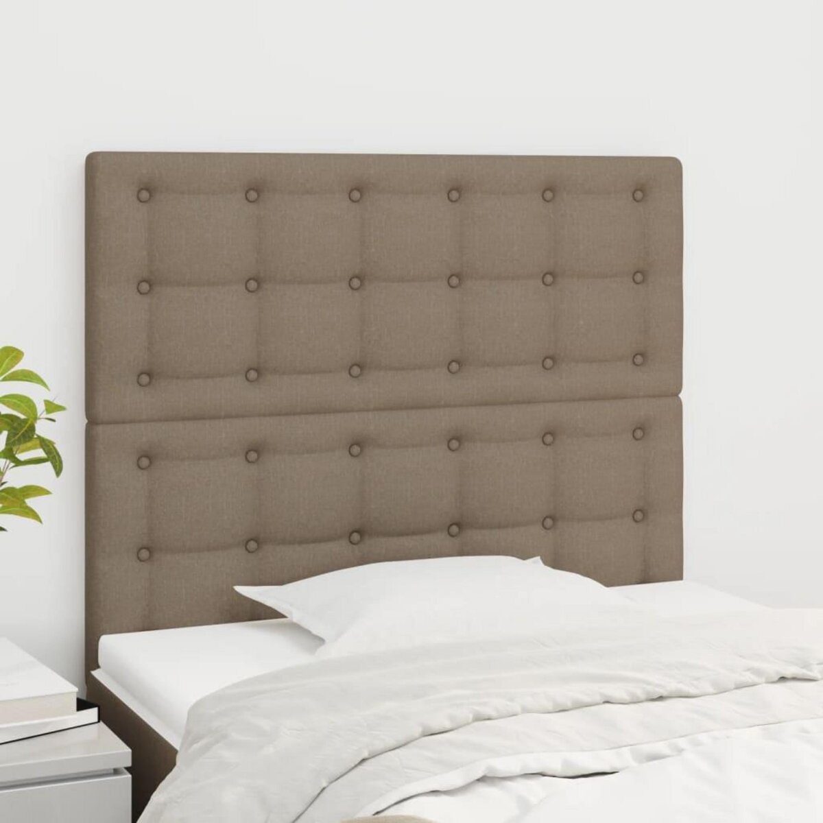 VIDAXL Tetes de lit 2 pcs Taupe 80x5x78/88 cm Tissu
