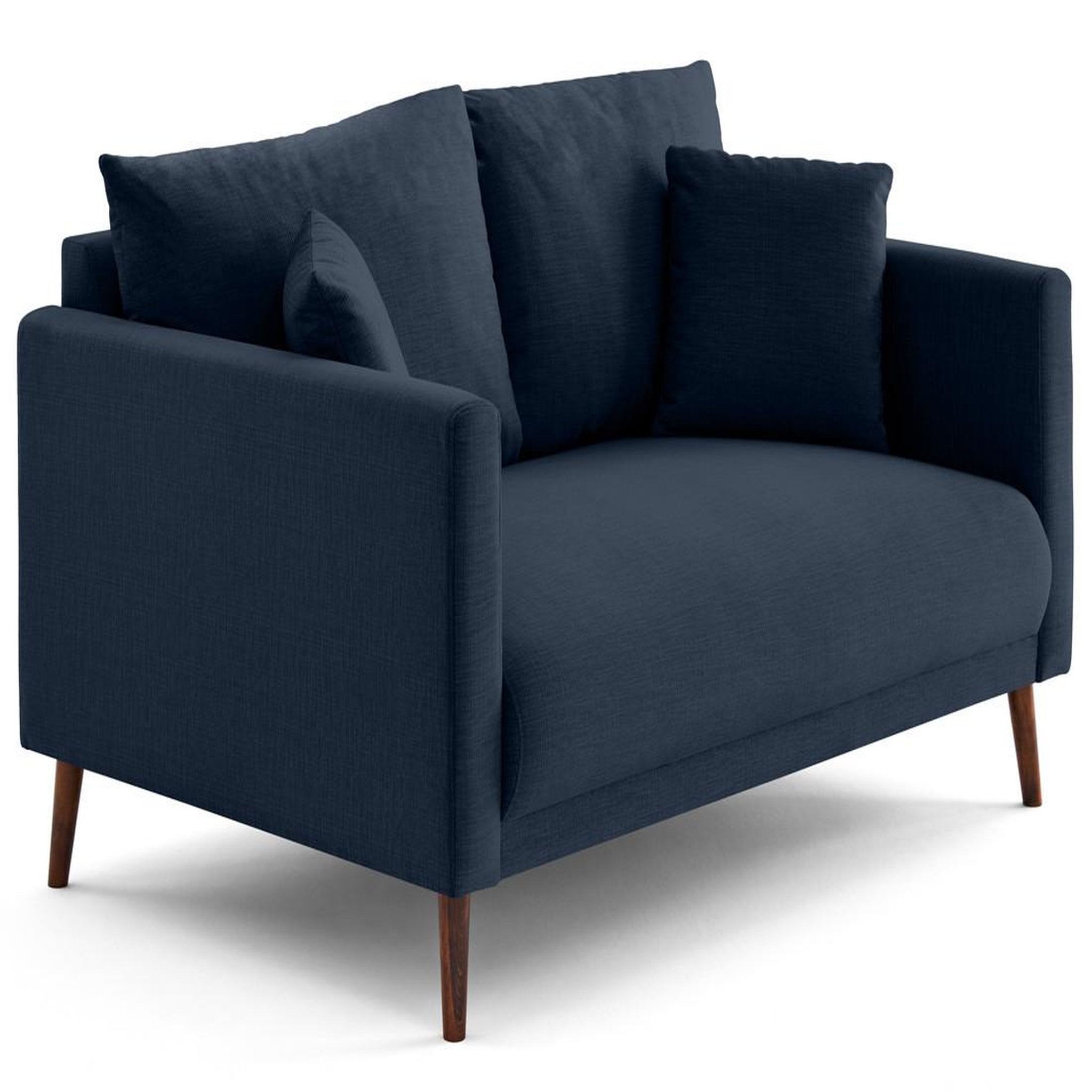 Voir la diapositive 4 : LISA DESIGN Ostrava - canapé droit 2 places en velours pieds en bois