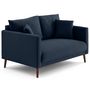 Voir la diapositive 4 : LISA DESIGN Ostrava - canapé droit 2 places en velours pieds en bois