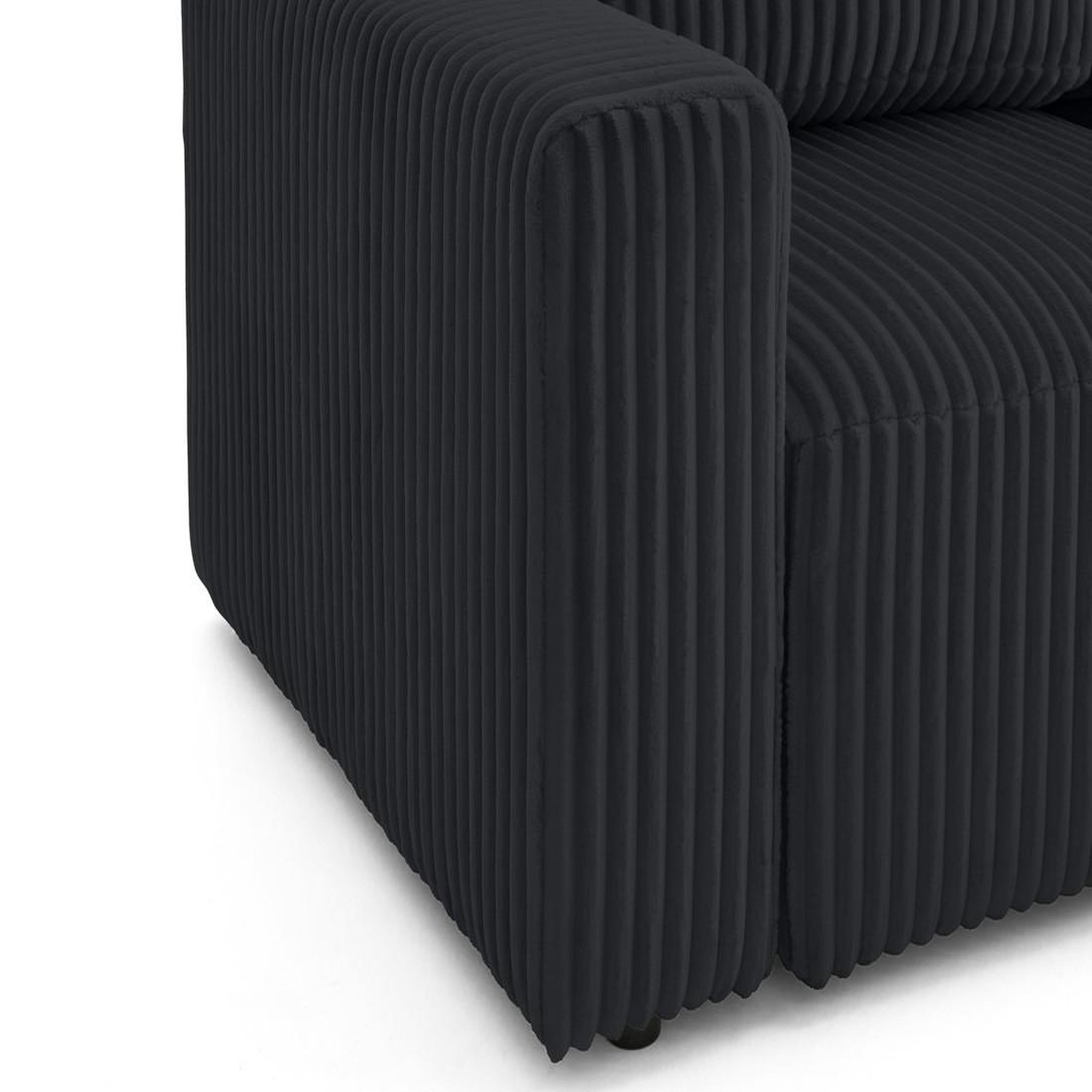 Voir la diapositive 4 : LISA DESIGN Livy - canapé d'angle réversible 4 places convertible avec coffre en velours côtelé grosses côtes