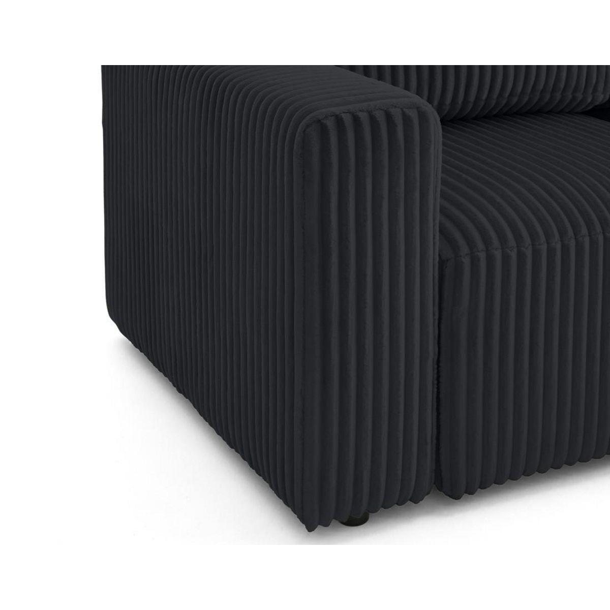 LISA DESIGN Livy - canapé d'angle réversible 4 places convertible avec coffre en velours côtelé grosses côtes