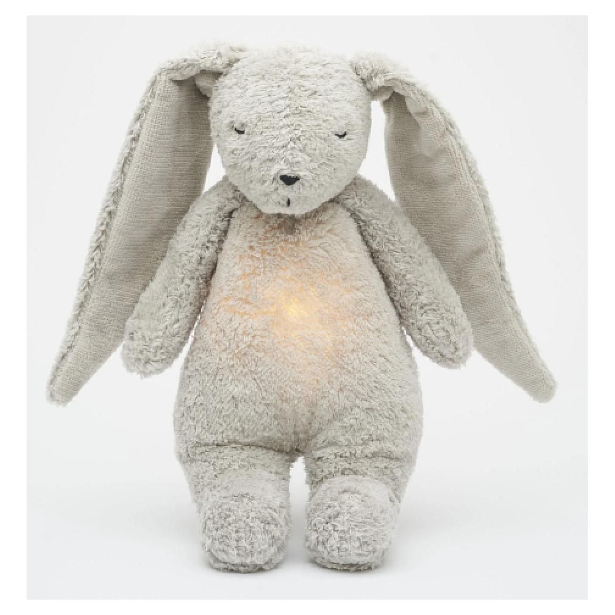 BB&CO Moonie – lapin nature bio avec sons et lumieres gris mineral
