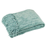 Paris Prix Plaid à Franges  Chenille  130x170cm Turquoise