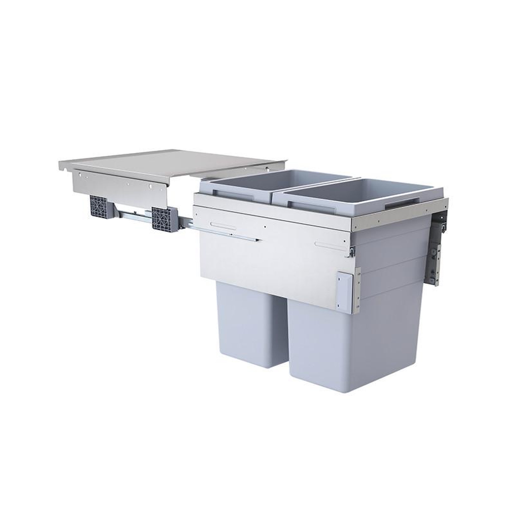 HAILO Poubelle de cuisine tri sélectif 2 bacs encastrable 80l (38+38) hailo euro cargo 500