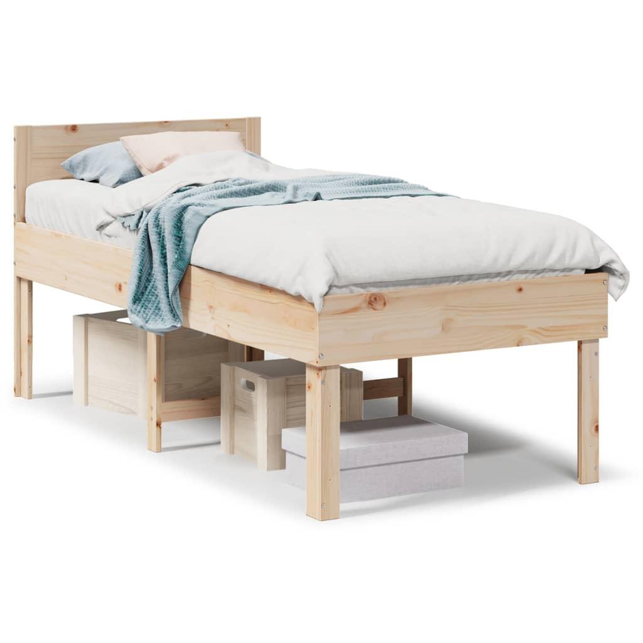 Voir la diapositive 2 : VIDAXL Cadre de lit sans matelas 90x190 cm bois de pin massif