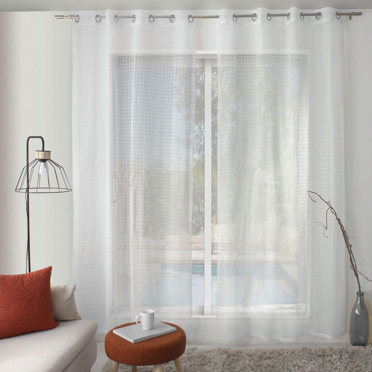 TOILINUX Voilage aspect maille CERAISTE